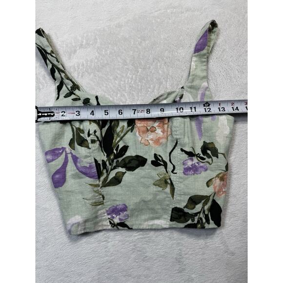 Abercrombie & Fitch Women's Linen-Blend Notch-Neck Set Top XS Multicolor NWT - Picture 3 of 11